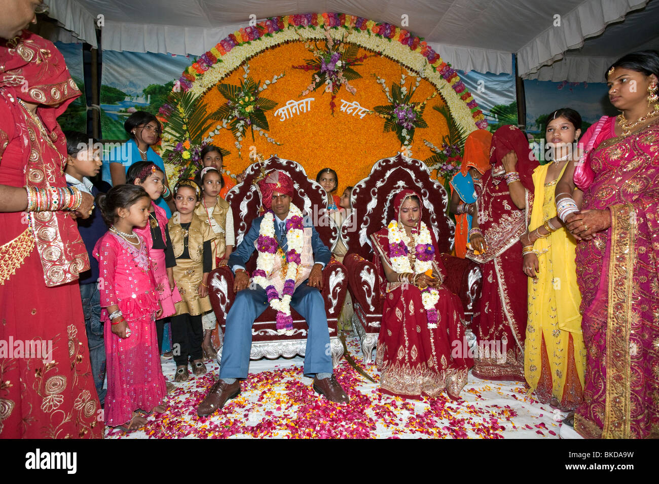 Indian wedding. Pushkar. Il Rajasthan. India Foto Stock