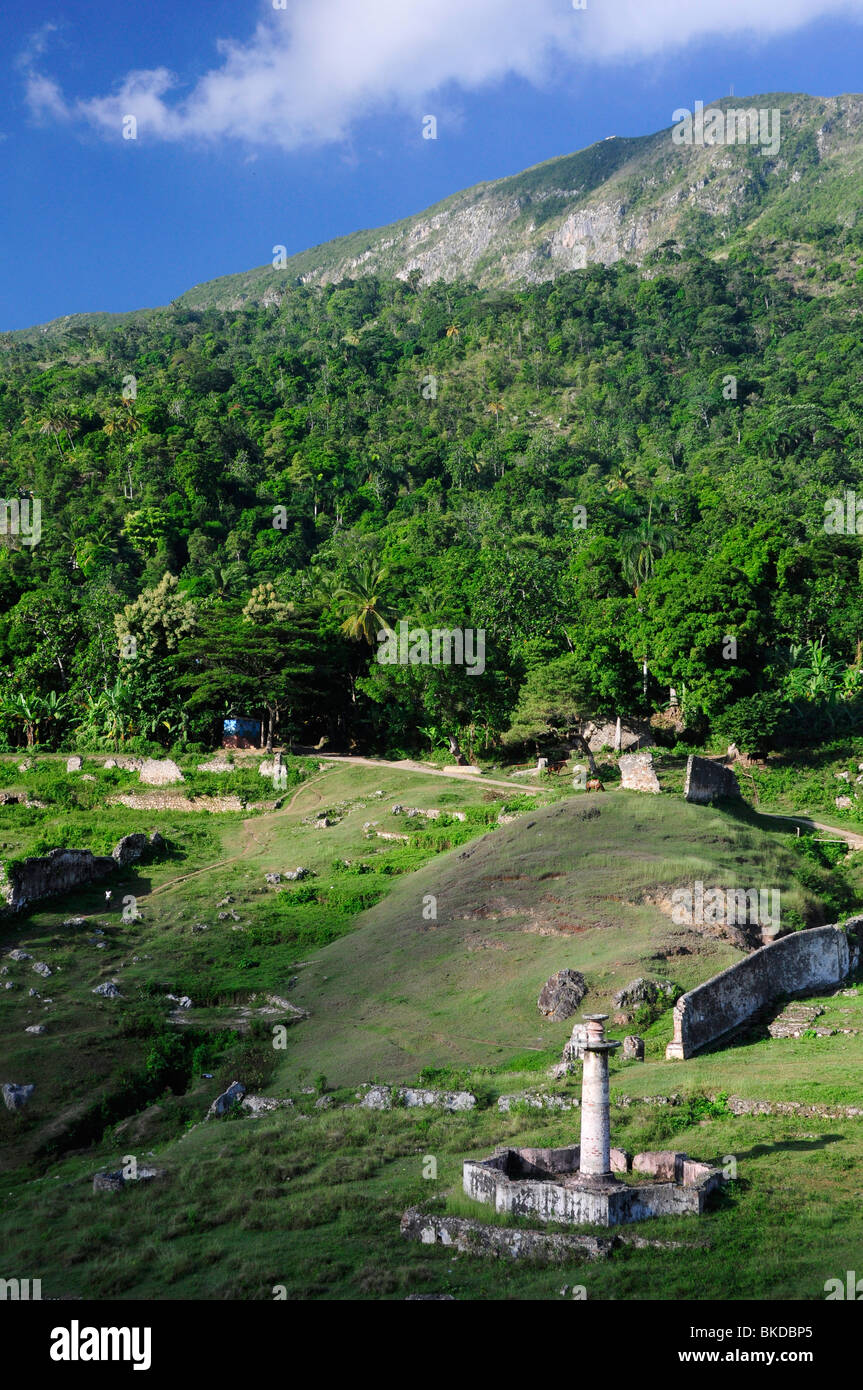 Rovine di Sans Souci Palace, Milot, nord di Haiti Foto Stock