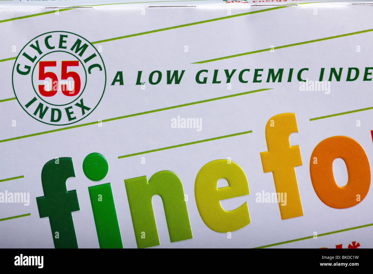 Casella di muesli pubblicizzato come avente un basso indice glicemico. Foto Stock