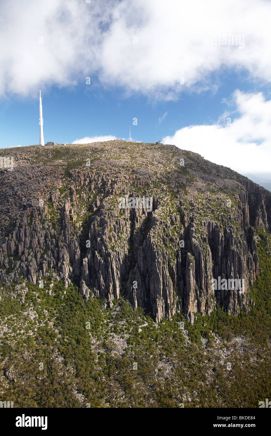 Organo a canne, Mt Wellington (1271m), Hobart, Tasmania, Australia - aerial Foto Stock