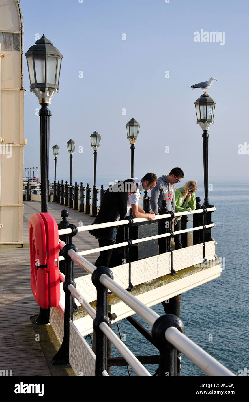 Worthing Pier, Worthing, West Sussex, in Inghilterra, Regno Unito Foto Stock