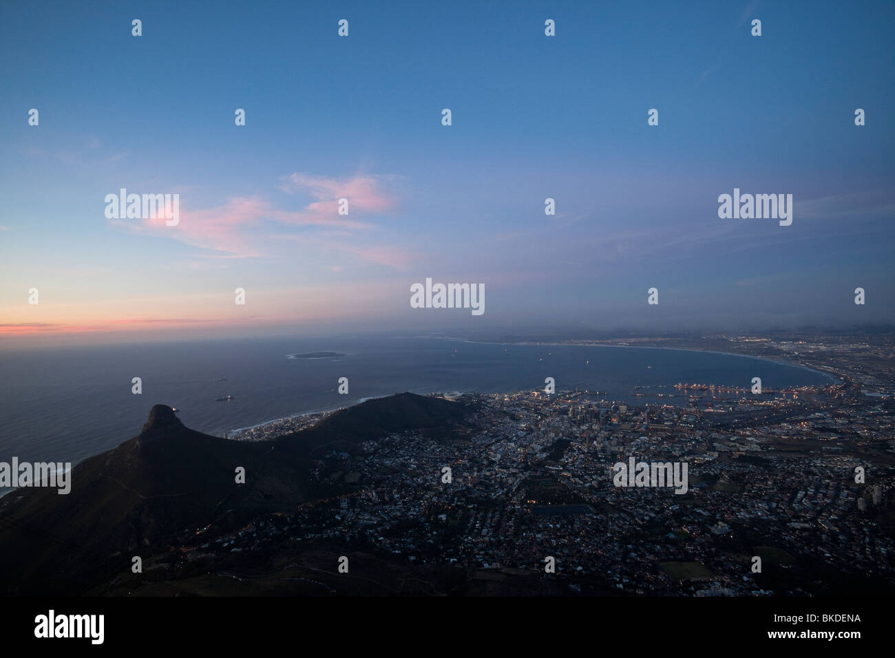 Capetown da notte, Sud Africa Foto Stock