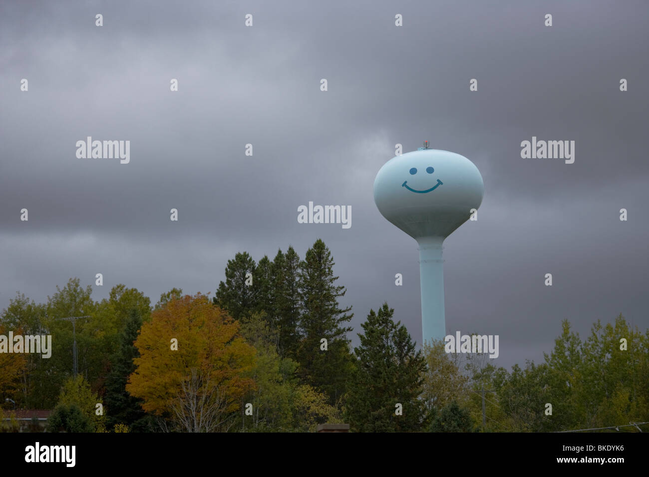 Smiley Water Tower Peninisular superiore Michigan, USA LA004976 Foto Stock