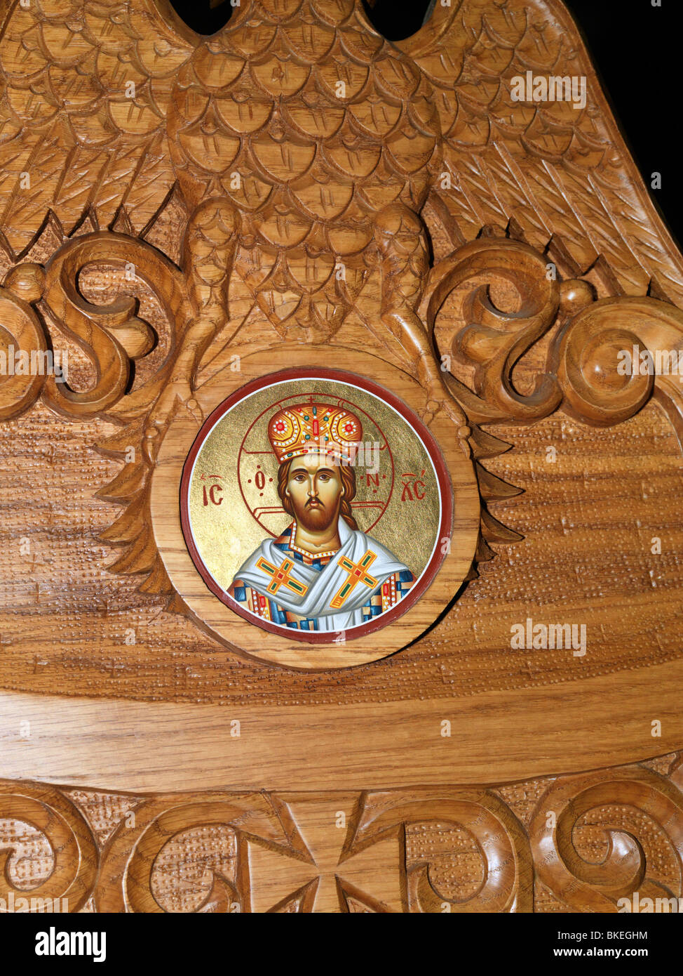 Grecia Samos Megalis Panagalas Monastero Icona di Cristo Foto Stock