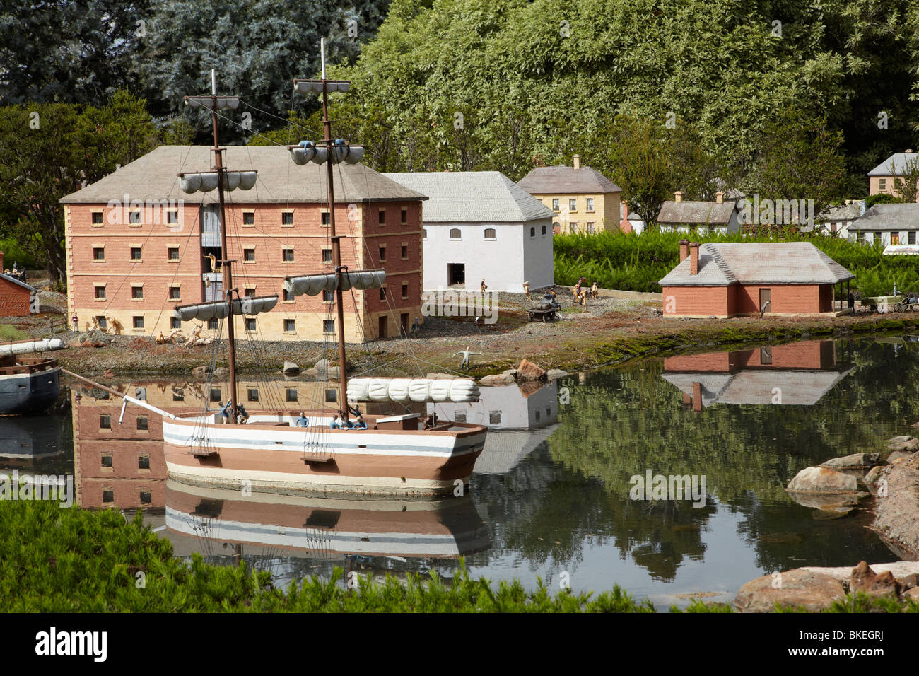 Vecchia città di Hobart Model Village (basato su 1820), Richmond, Tasmania, Australia Foto Stock