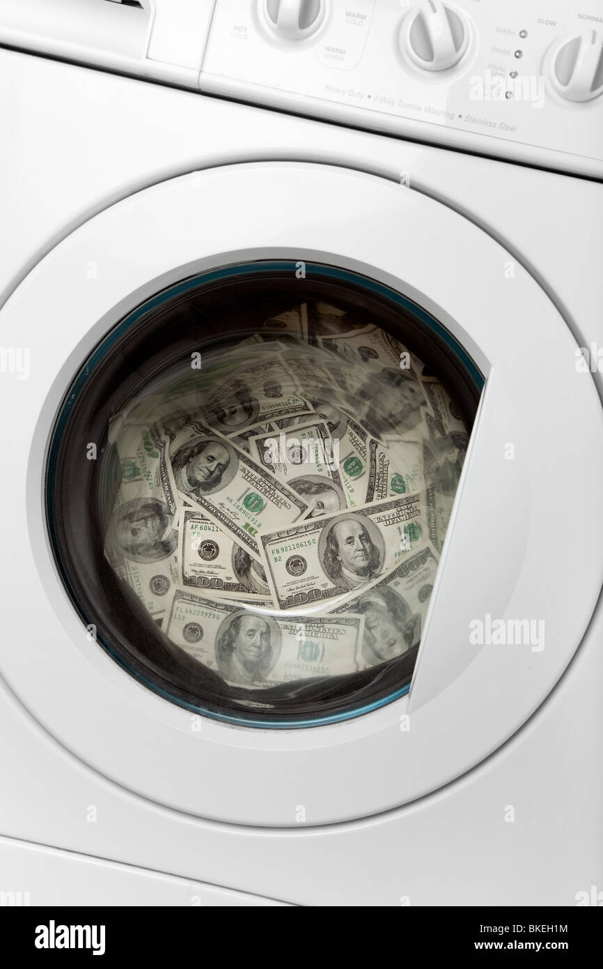 Lavanderia di denaro e la criminalità organizzata nozione Foto Stock