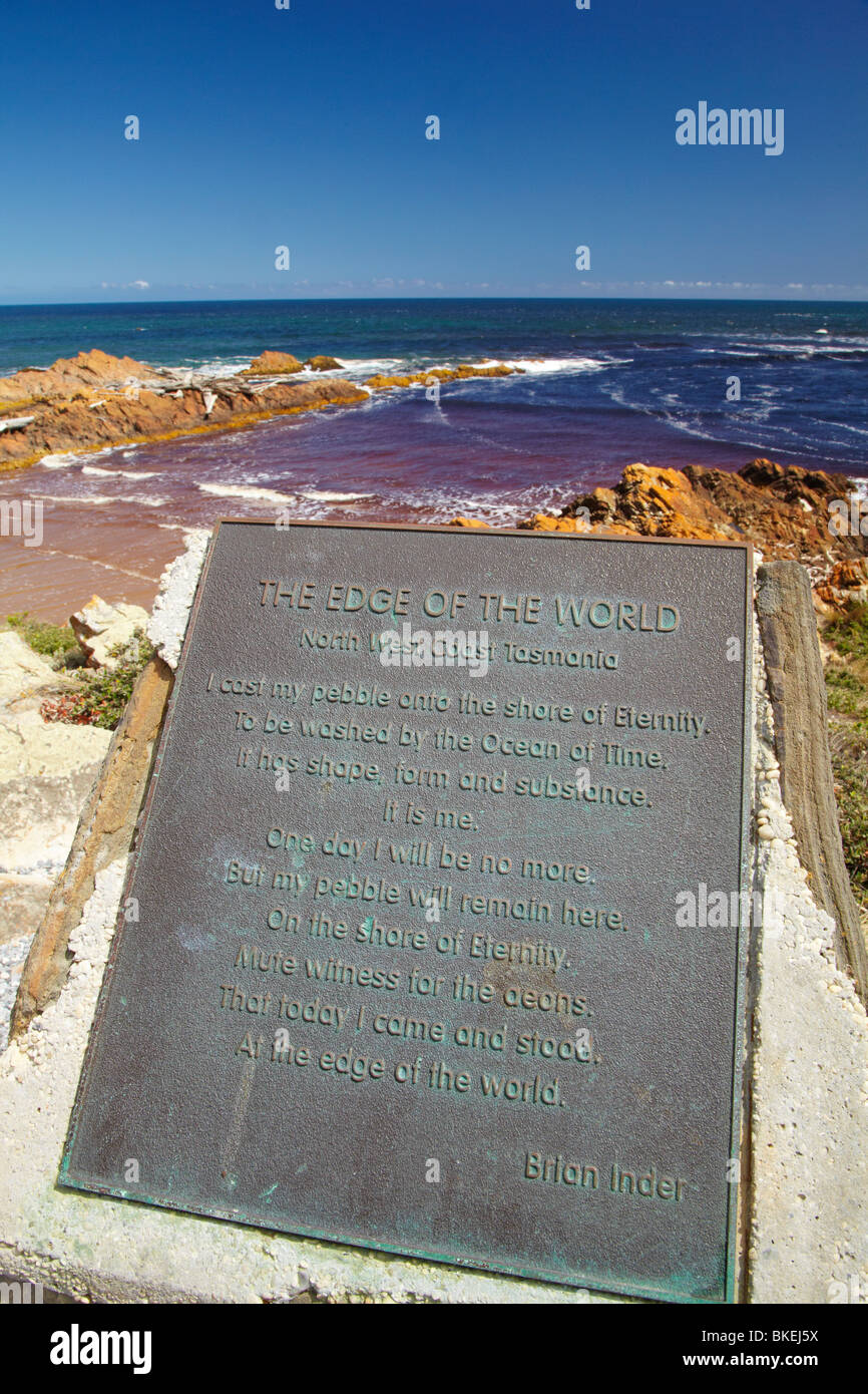 Il bordo del mondo, North West Coast, Tasmania, Australia Foto Stock