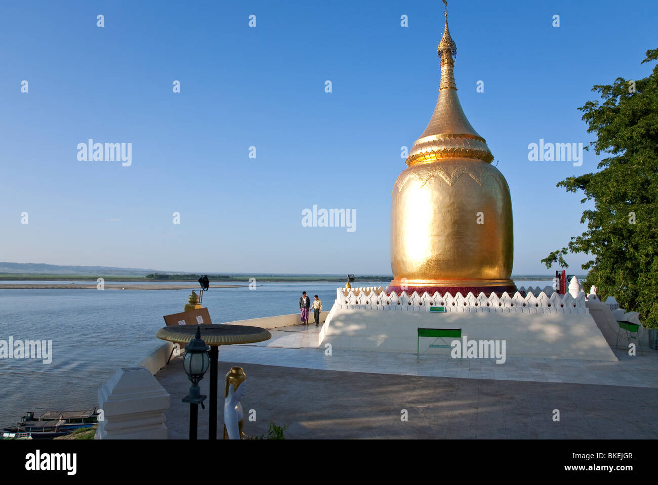 Bupaya Paya. Bagan. Ayeyarwaddy fiume. Myanmar Foto Stock