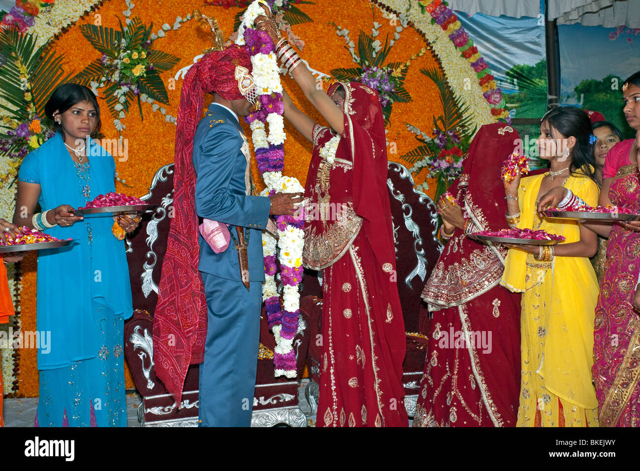 Indian wedding. Pushkar. Il Rajasthan. India Foto Stock