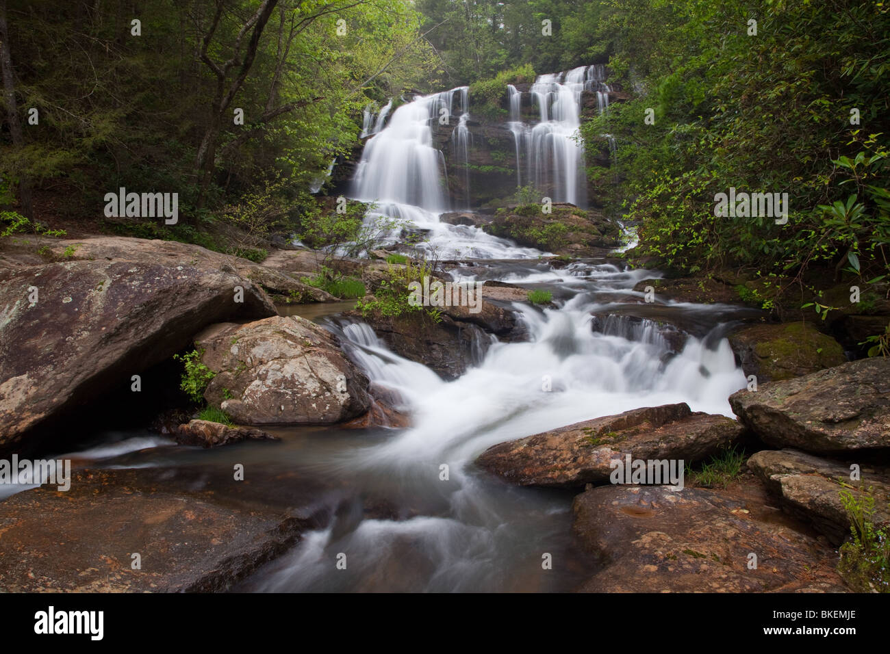 Long Creek Falls, Chattooga Wild & Scenic River corridor, Sumter National Forest, Carolina del Sud Foto Stock