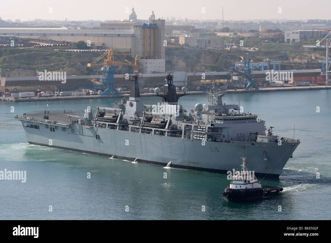 L'assalto anfibio nave hms baluardo a Malta il Grand Harbour Foto Stock