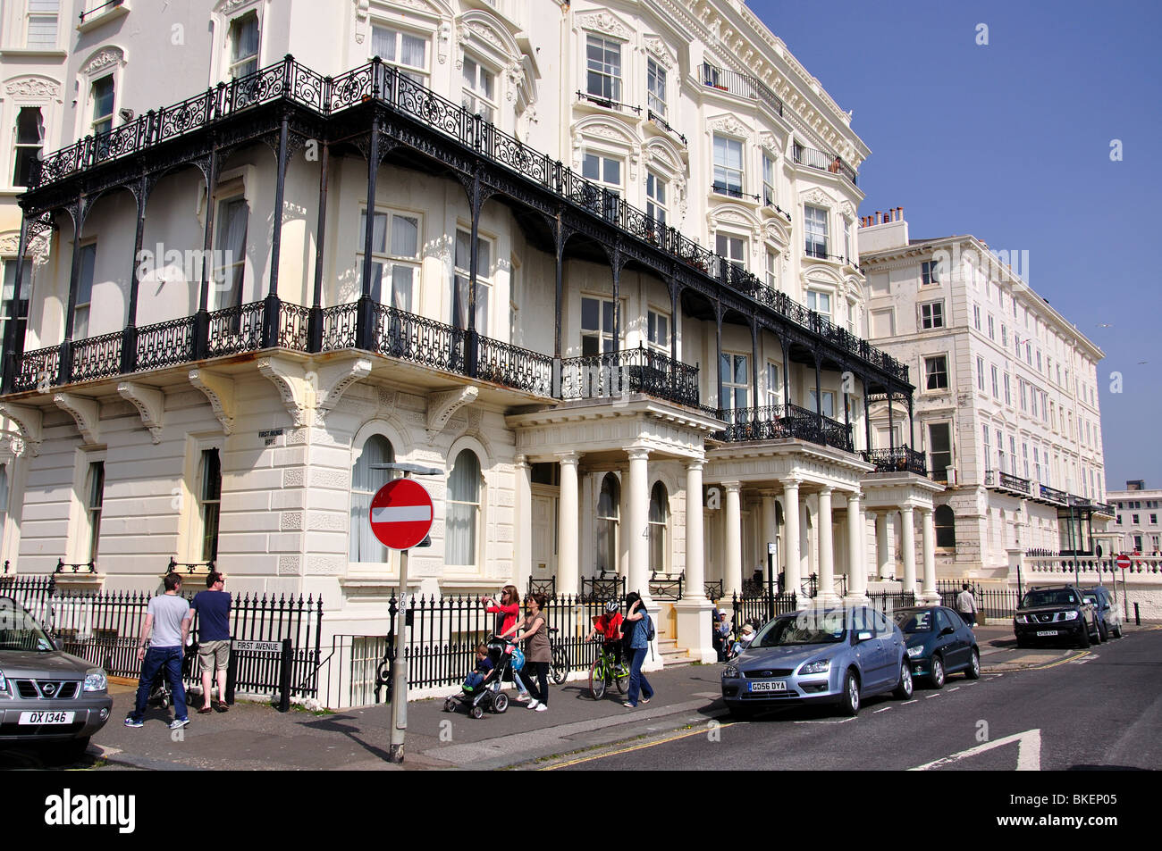 Regency edifici sul lungomare, Adelaide Crescent, Hove, East Sussex, England, Regno Unito Foto Stock