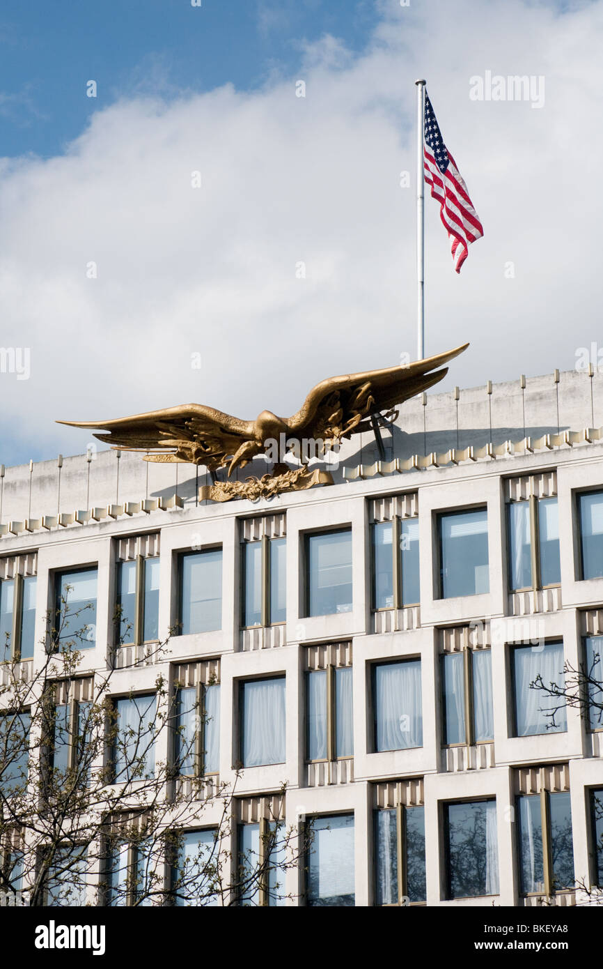 L'ambasciata americana a Londra, Grosvenor Square London W1 REGNO UNITO Foto Stock
