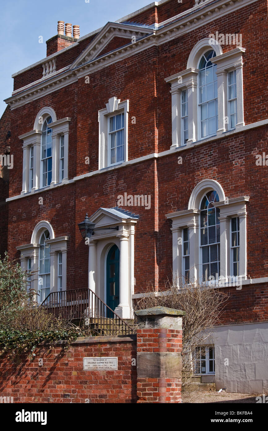 Erasmus Darwin House, Lichfield, Staffordshire, England, Regno Unito Foto Stock