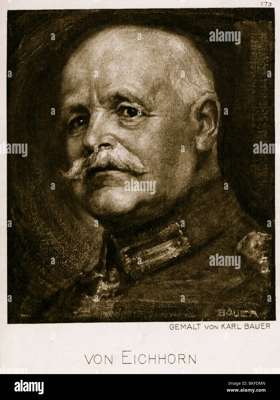 Eichhorn, Hemann von, 13.2.1848 - 30.7.1918, generale tedesco, ritratto, dipinto di Karl Bauer, cartolina d'arte, 1916, , Foto Stock