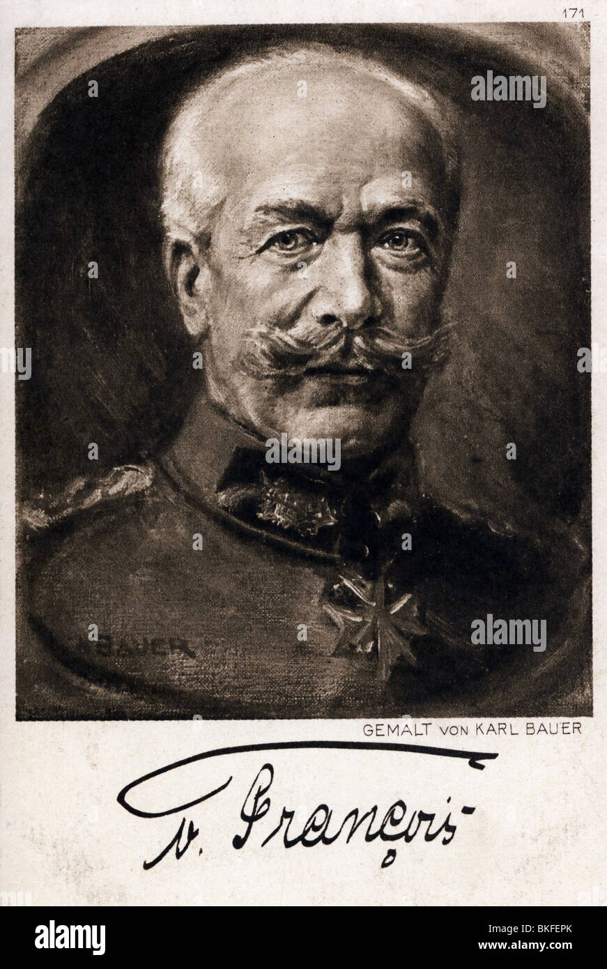 Eichhorn, Hemann von, 13.2.1848 - 30.7.1918, generale tedesco, ritratto, dipinto di Karl Bauer, cartolina d'arte, 1916, , Foto Stock