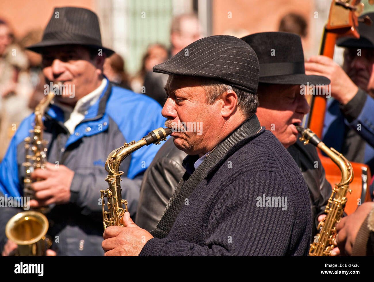 Musicisti di strada, madrid, Spagna Foto Stock