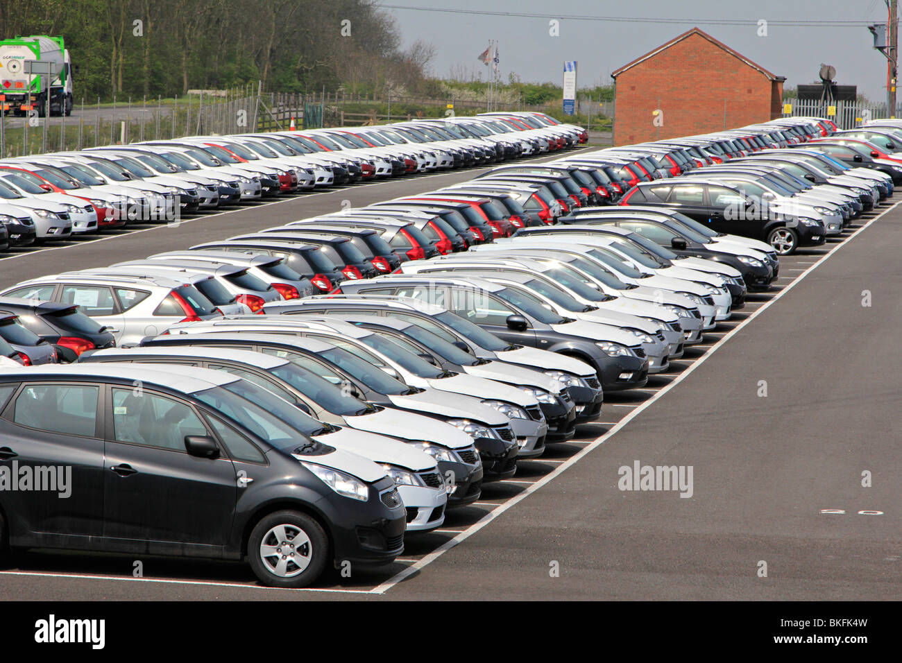 Kia automobili porto di Immingham humberside England Regno unito Gb Foto Stock