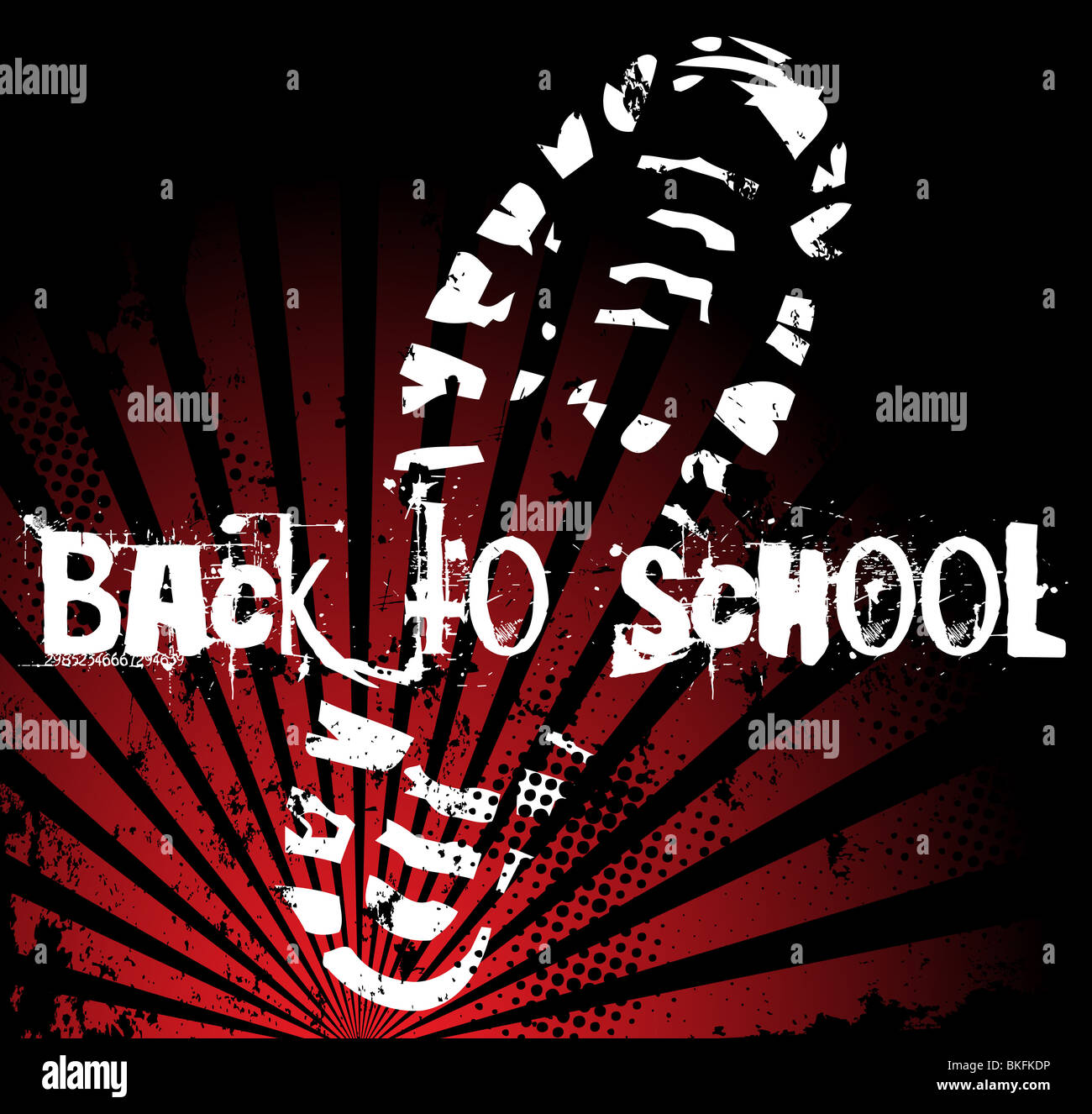 Si torna a scuola di suola di calzatura stampa grunge Foto Stock