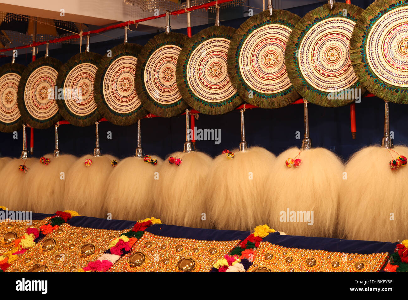 Visualizzazione delle cose per essere utilizzati per thrissur pooram festival,celebra ogni anno in aprile/maggio Foto Stock