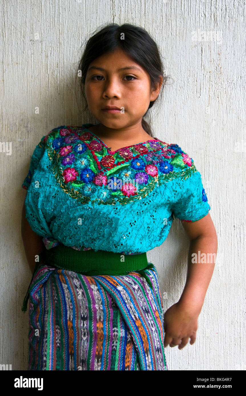 Maya indigeni bambino Solola Dipartimento Guatemala Foto Stock
