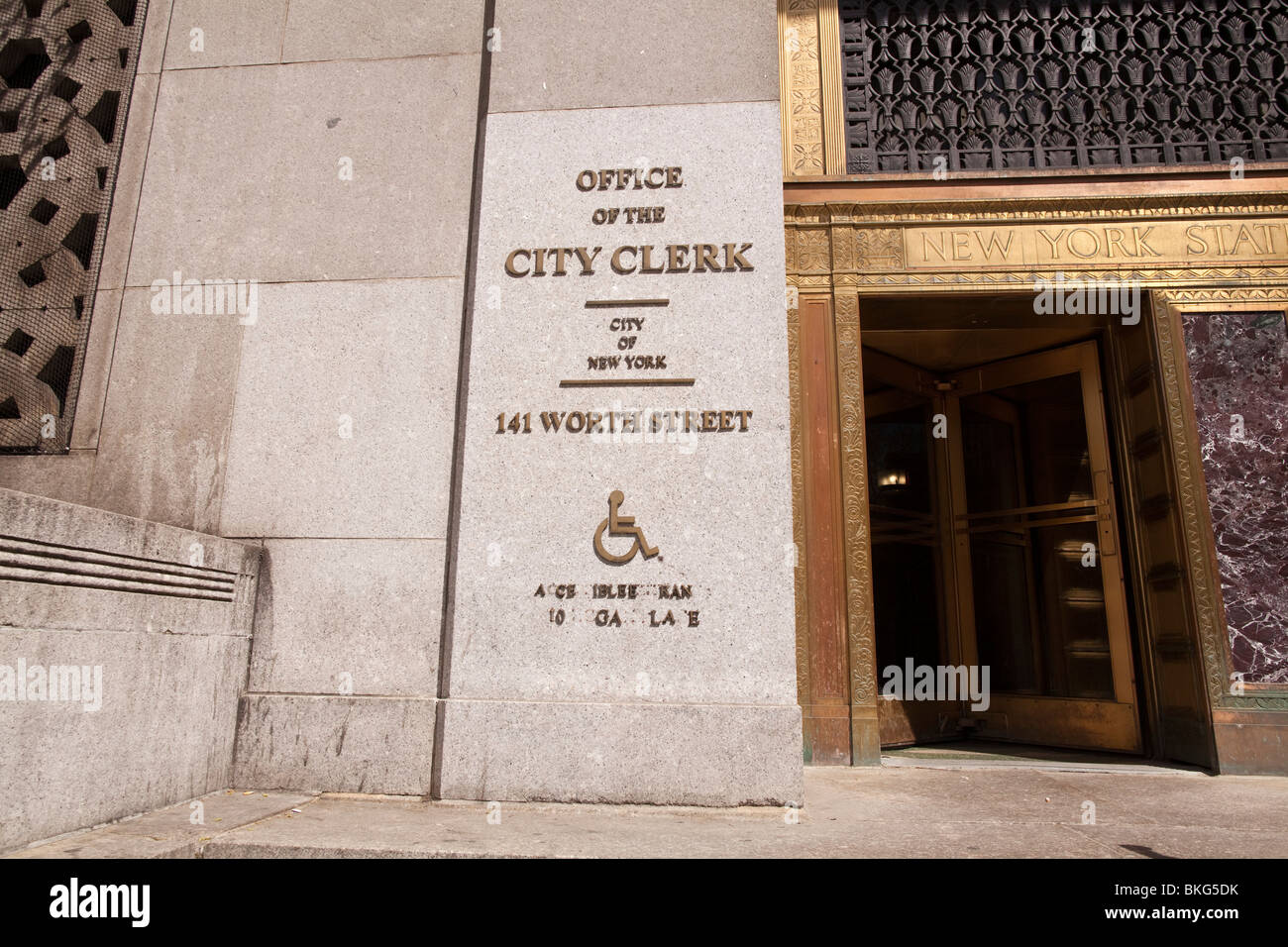 Ufficio della città addetto al 141 vale la pena street a New York City, casa delle nozze Bureau, 12 aprile 2010 Foto Stock