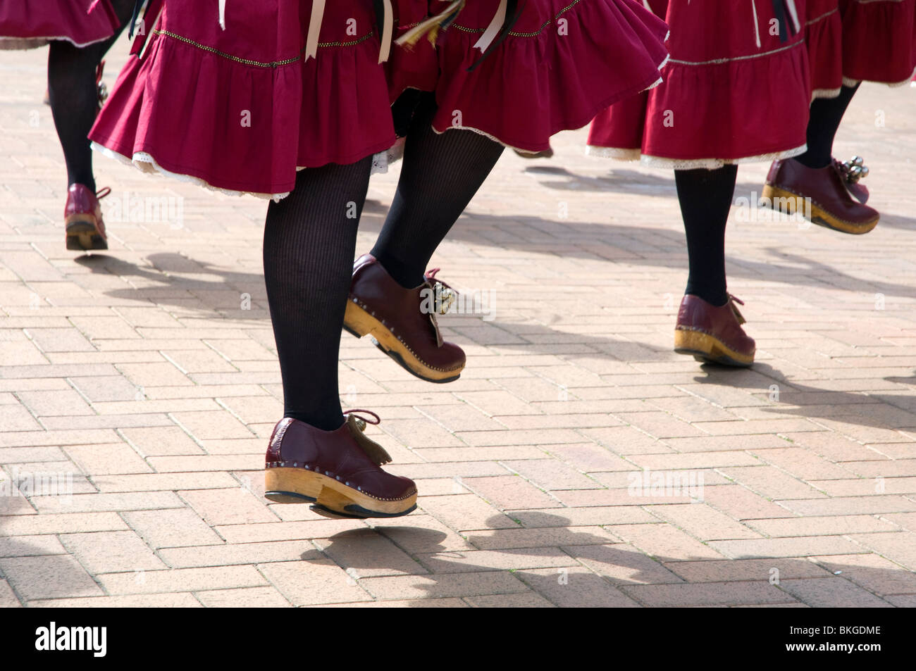 Onorevoli intasare dancing, dettaglio di gonne e zoccoli, Northwest Morris Foto Stock