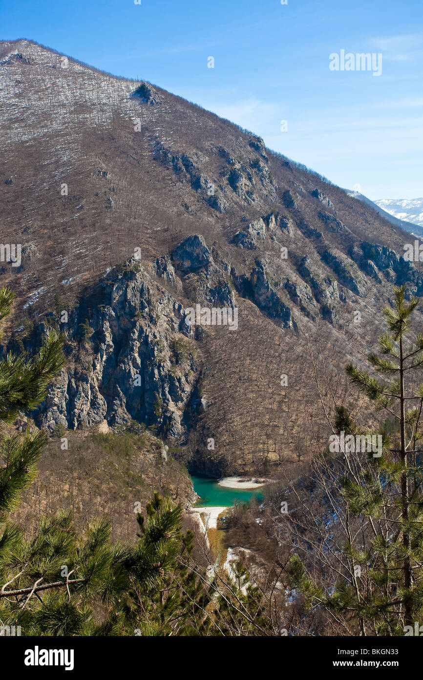 Fiume Tara canyon, Montenegro Foto Stock