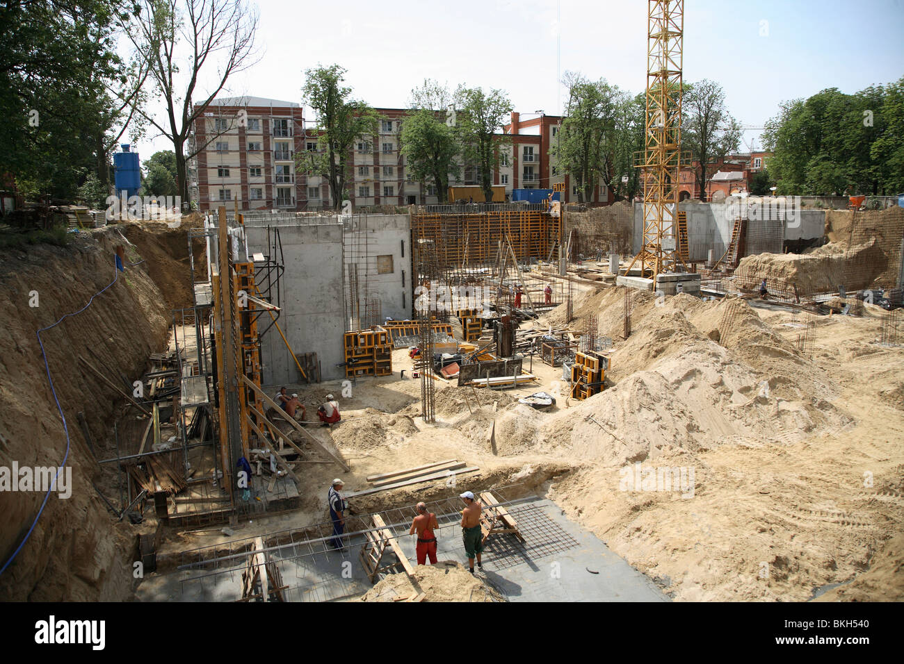 Un sito in costruzione, Poznan, Polonia Foto Stock