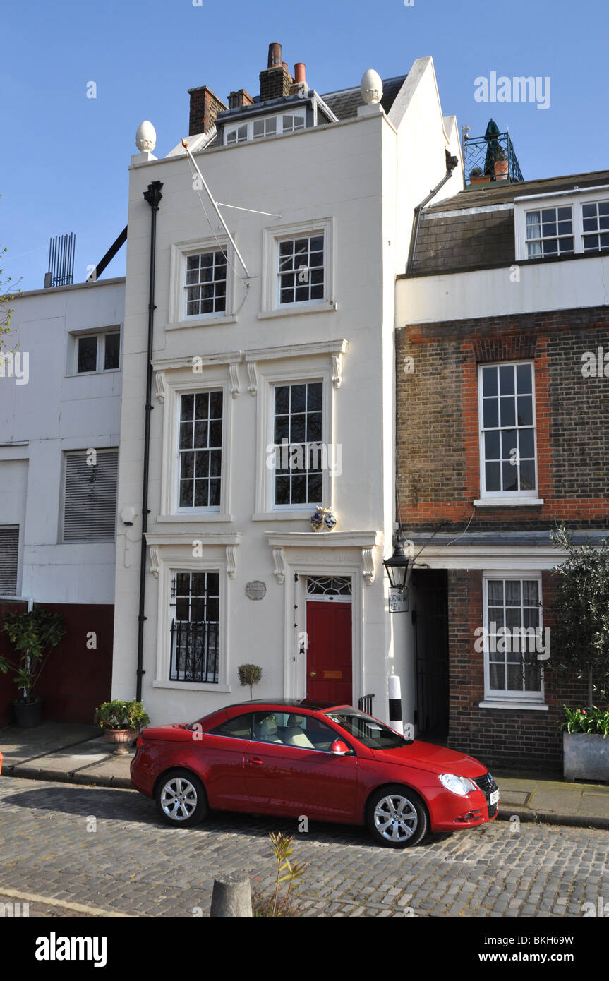 Architetto Cristopher Wren's House su London South Bank da cui poteva vedere St Pauls aumento. Foto Stock
