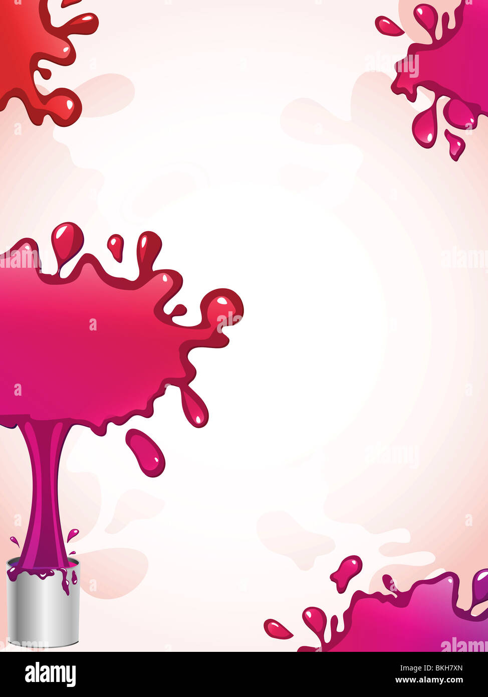 Rosa e inchiostro rosso sfondo Splash Foto Stock