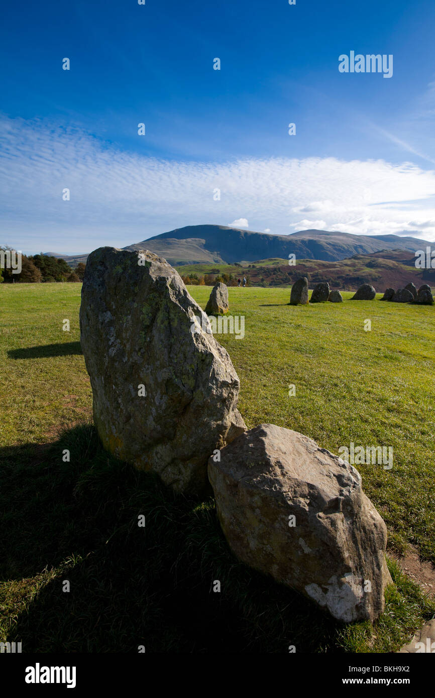 Castlerigg Stone Circle Near Keswick, Lake District, Cumbria, Regno Unito Foto Stock