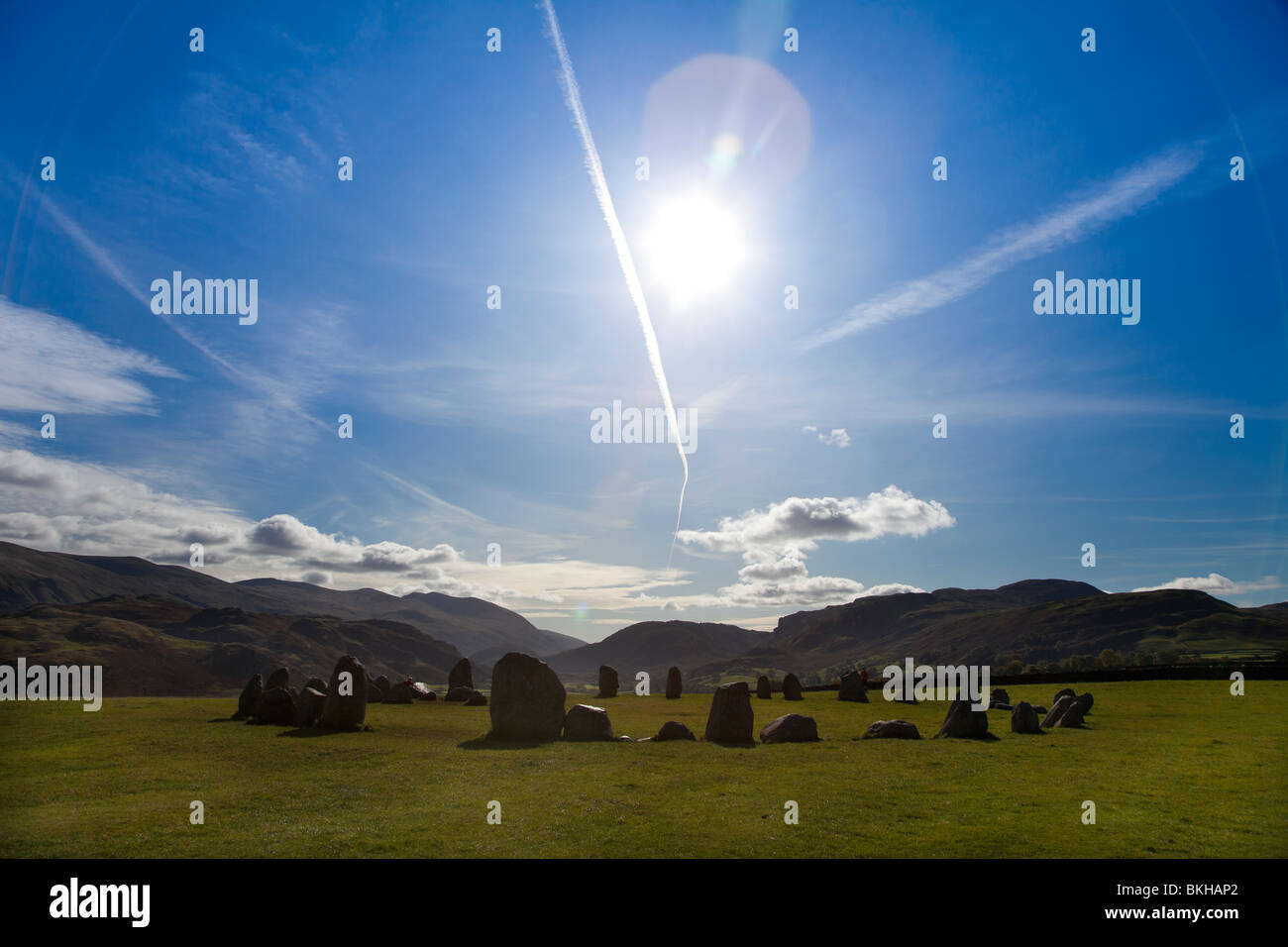 Castlerigg Stone Circle Near Keswick, Lake District, Cumbria, Regno Unito Foto Stock