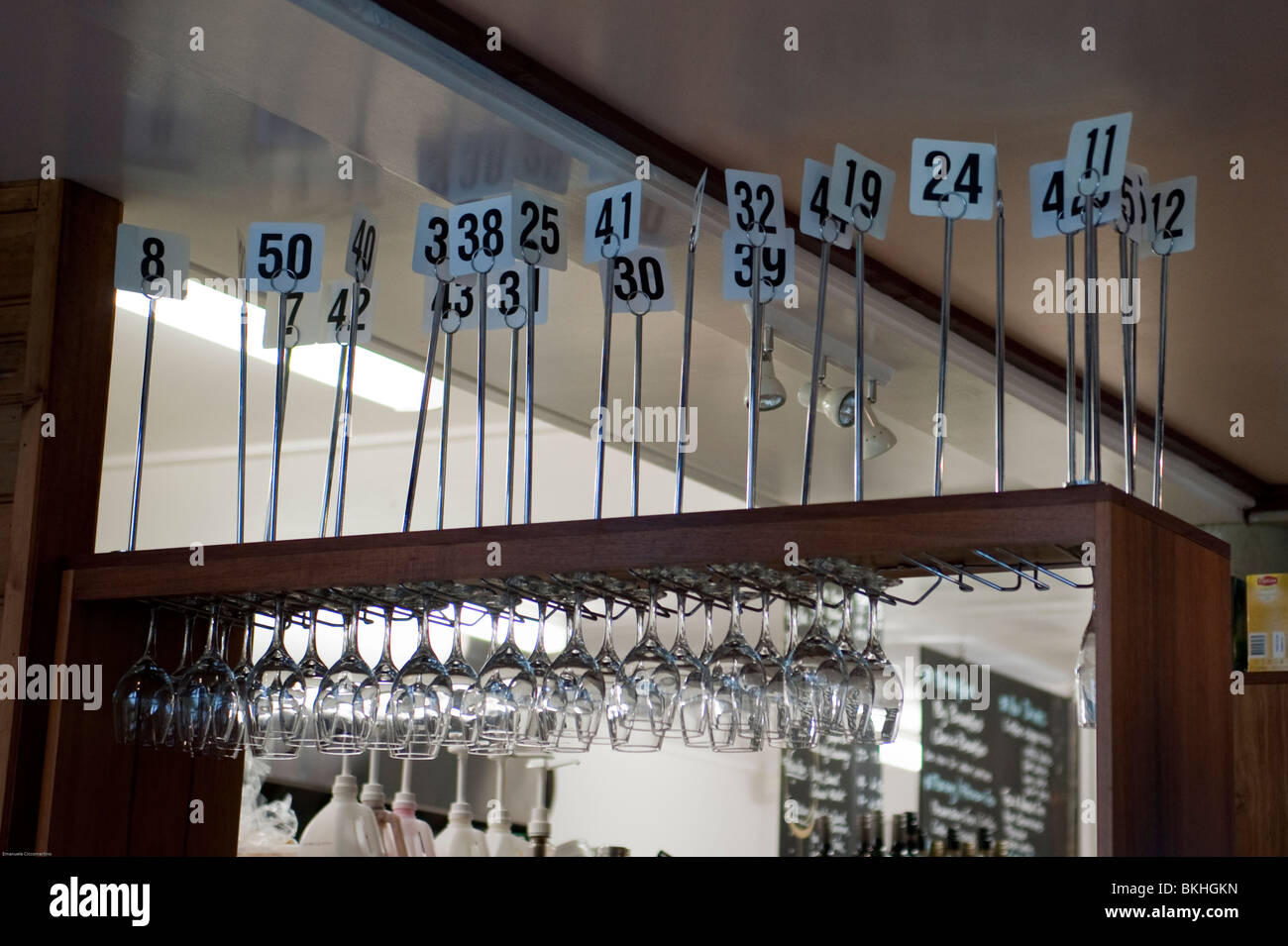 I numeri d'ordine. Coffee Shop. Princetown. Victoria. Australia. Foto Stock