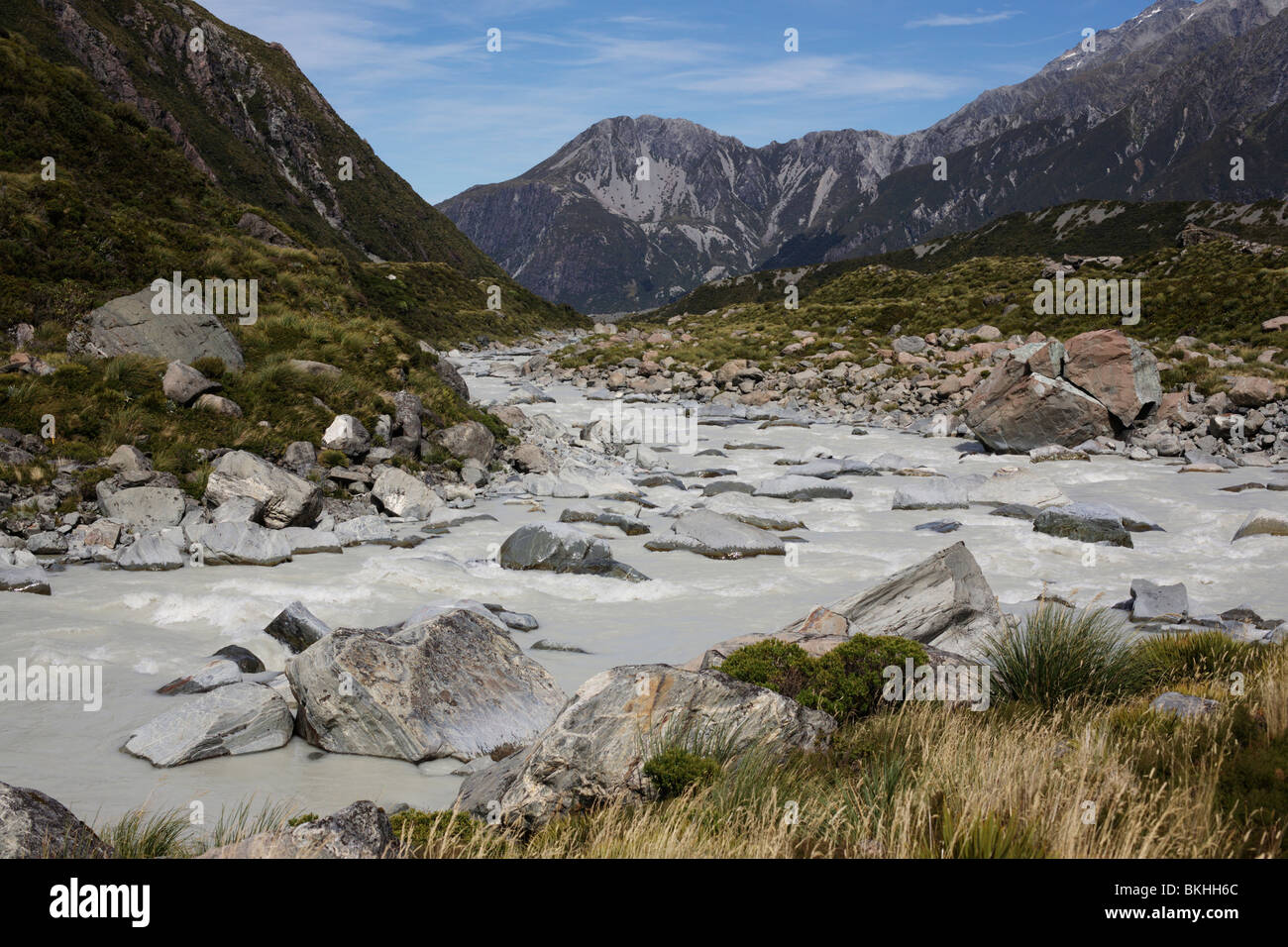 Aoraki Parco nazionale di Mount Cook a Canterbury, Isola del Sud, Nuova Zelanda Foto Stock