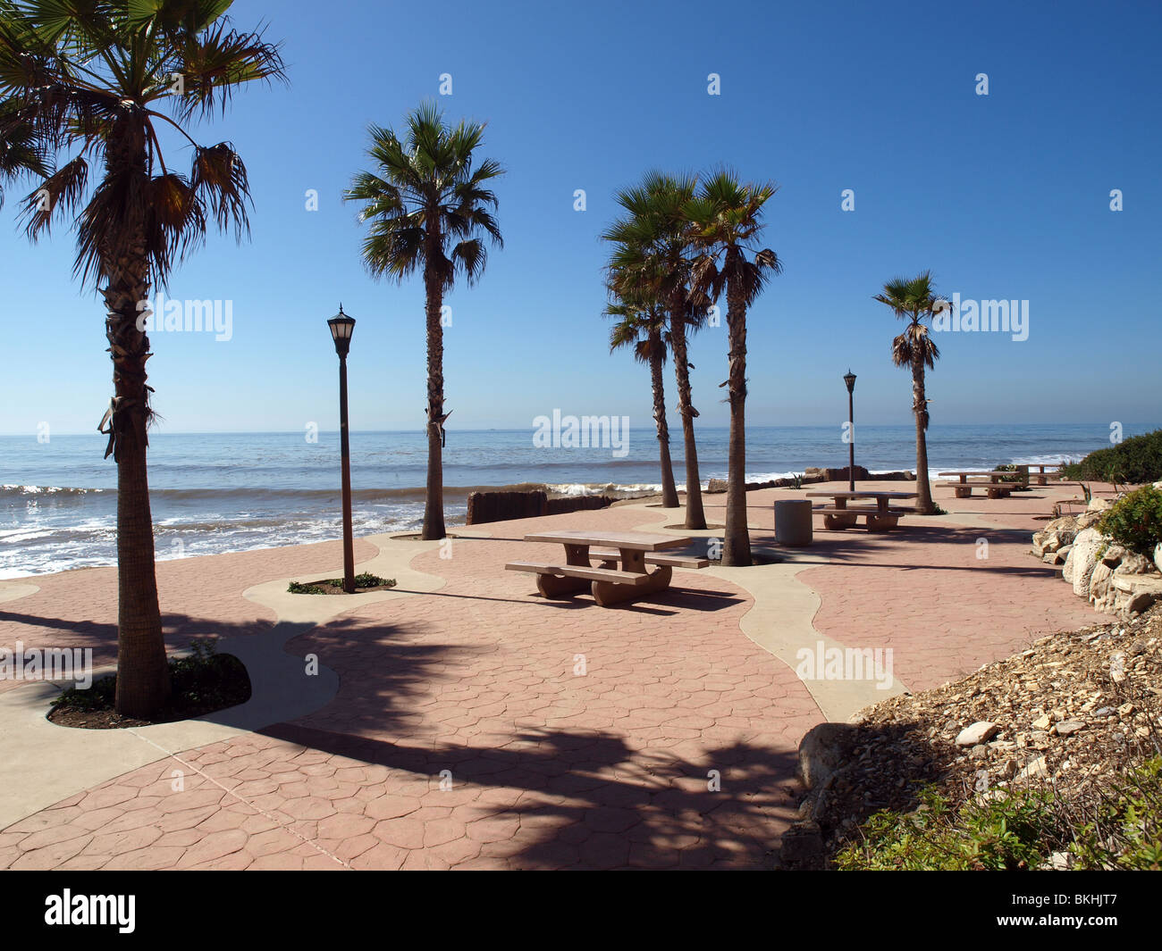 Royal Palms al punto di bianchi, Los Angeles County Beach. Foto Stock