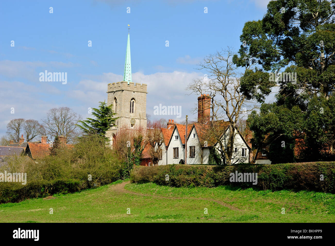 Santa Maria Vergine Chiesa, Braughing, Bishops Stortford, Herts, Regno Unito Foto Stock
