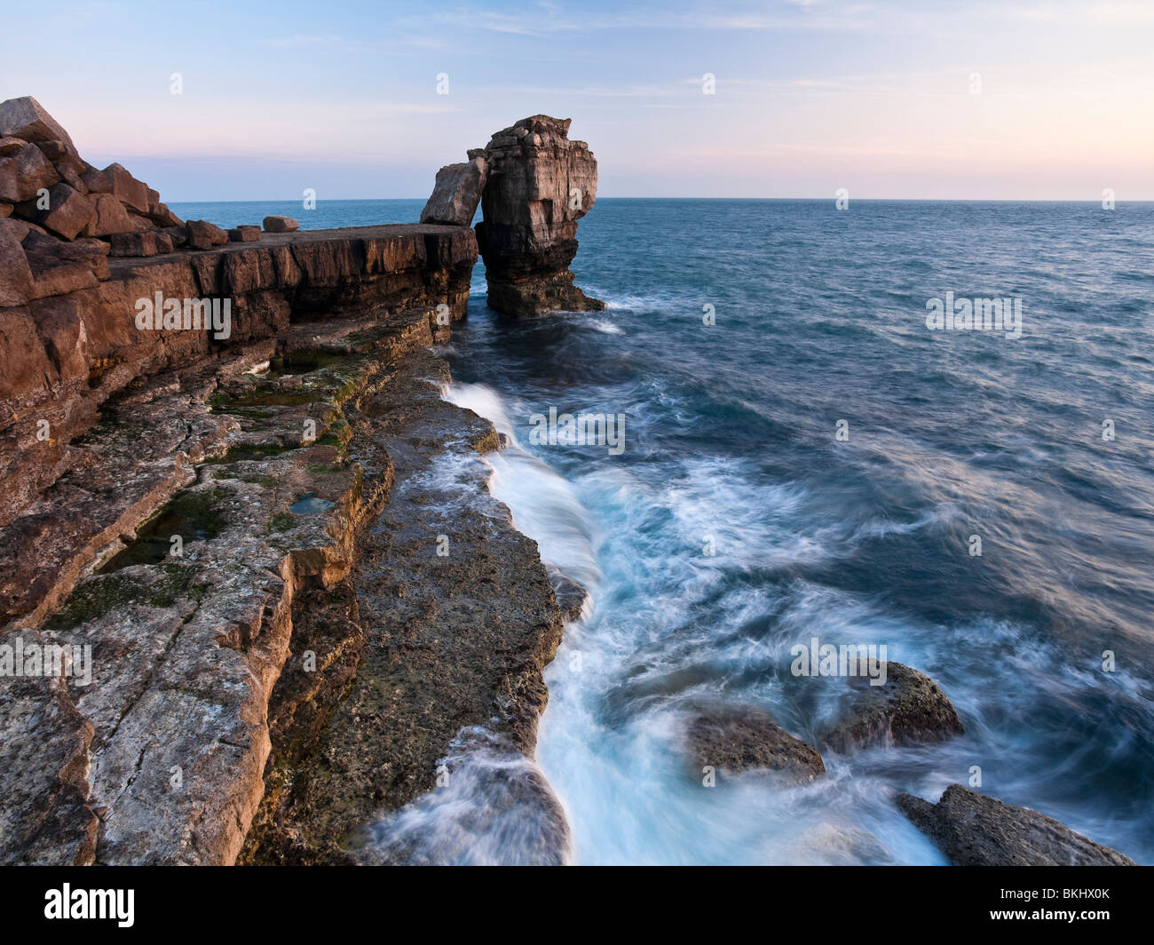 Il pulpito Rock Portland Bill. Isola di Portland Dorset Regno Unito Foto Stock