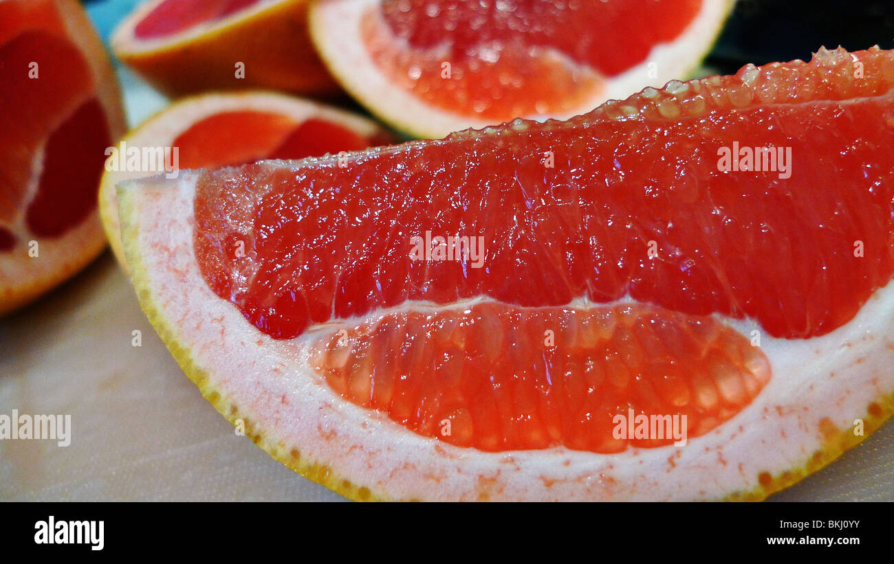 Taglio fresco dieta sana di pompelmo. Foto Stock