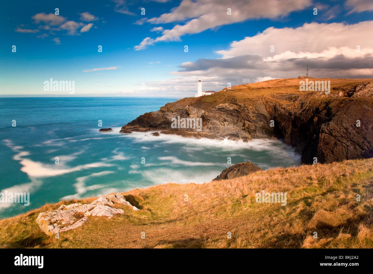 Trevose Head Lighthouse; Cornovaglia Foto Stock