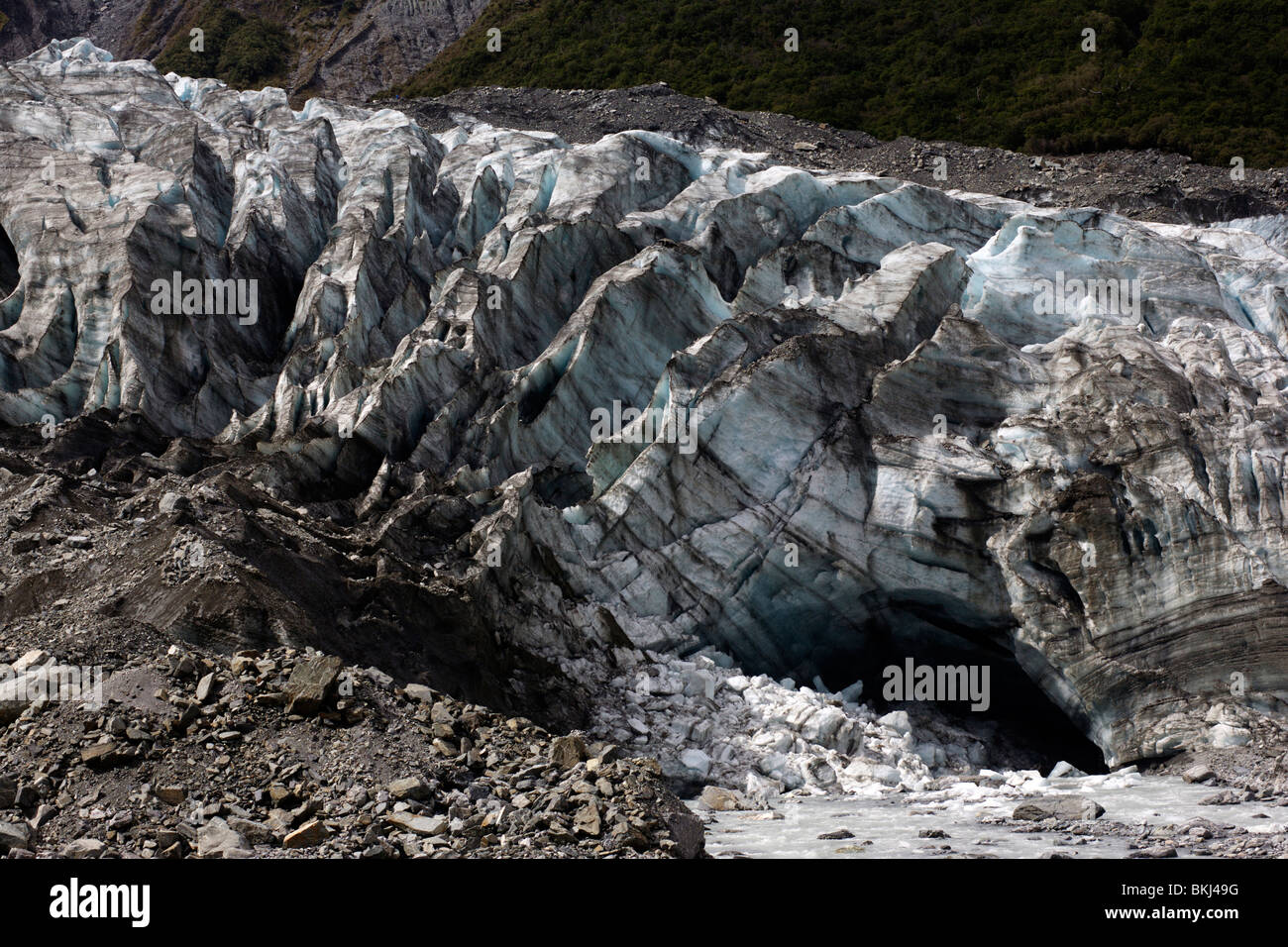 Il ghiacciaio Fox in Westland Tai Poutini National Park in Nuova Zelanda Foto Stock