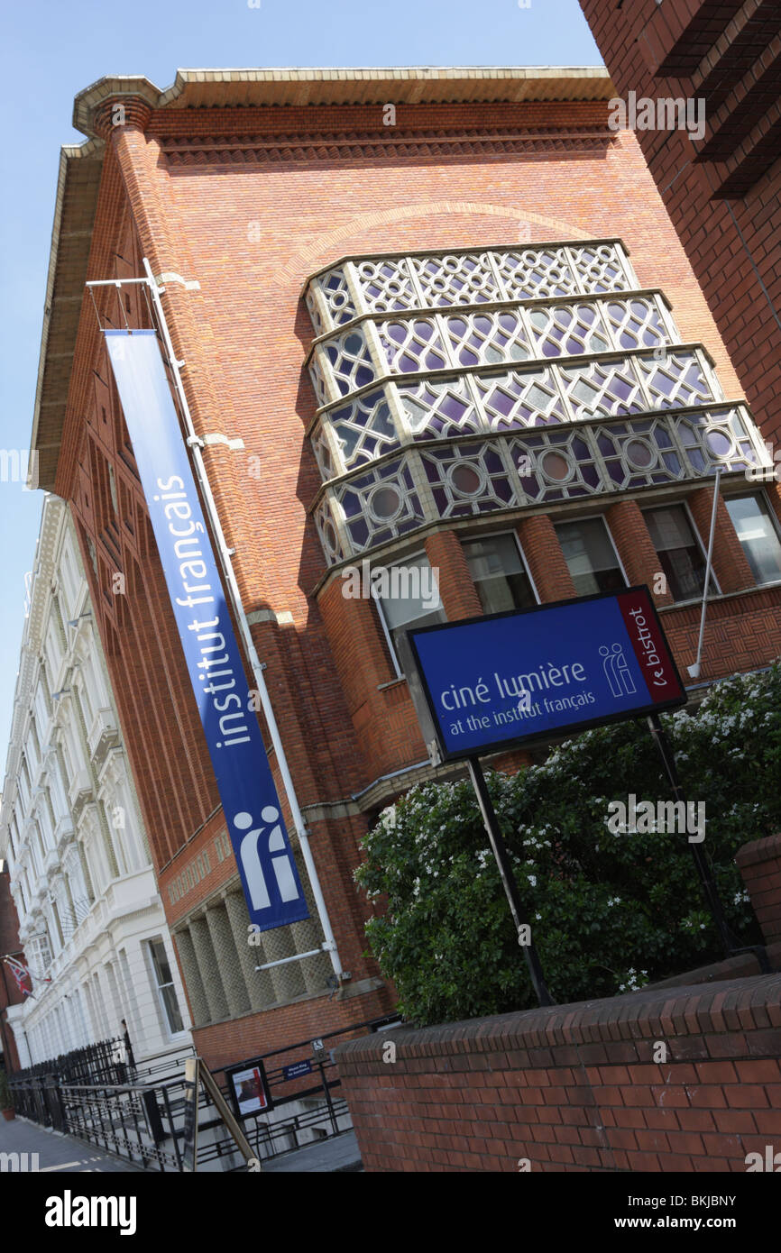 Parte del quartiere francese di South Kensington,Institut Francais, Cine Lumiere e chiudere da Lycee Francais. Foto Stock