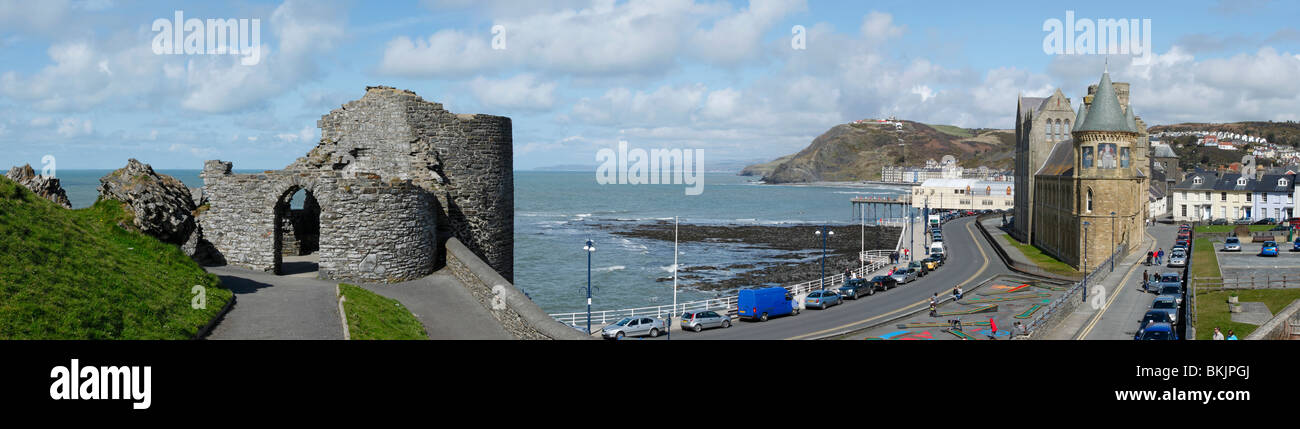 Vista panoramica di Aberystwyth dal castello, Wales UK. Foto Stock