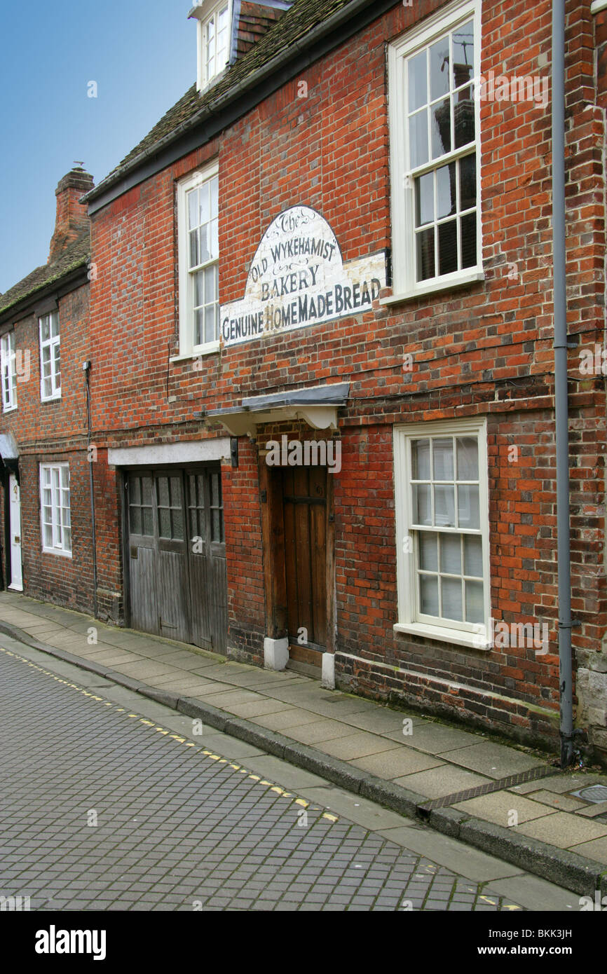 Il vecchio panificio Wykehamist, Canon Street, Winchester, Hampshire, Regno Unito Foto Stock