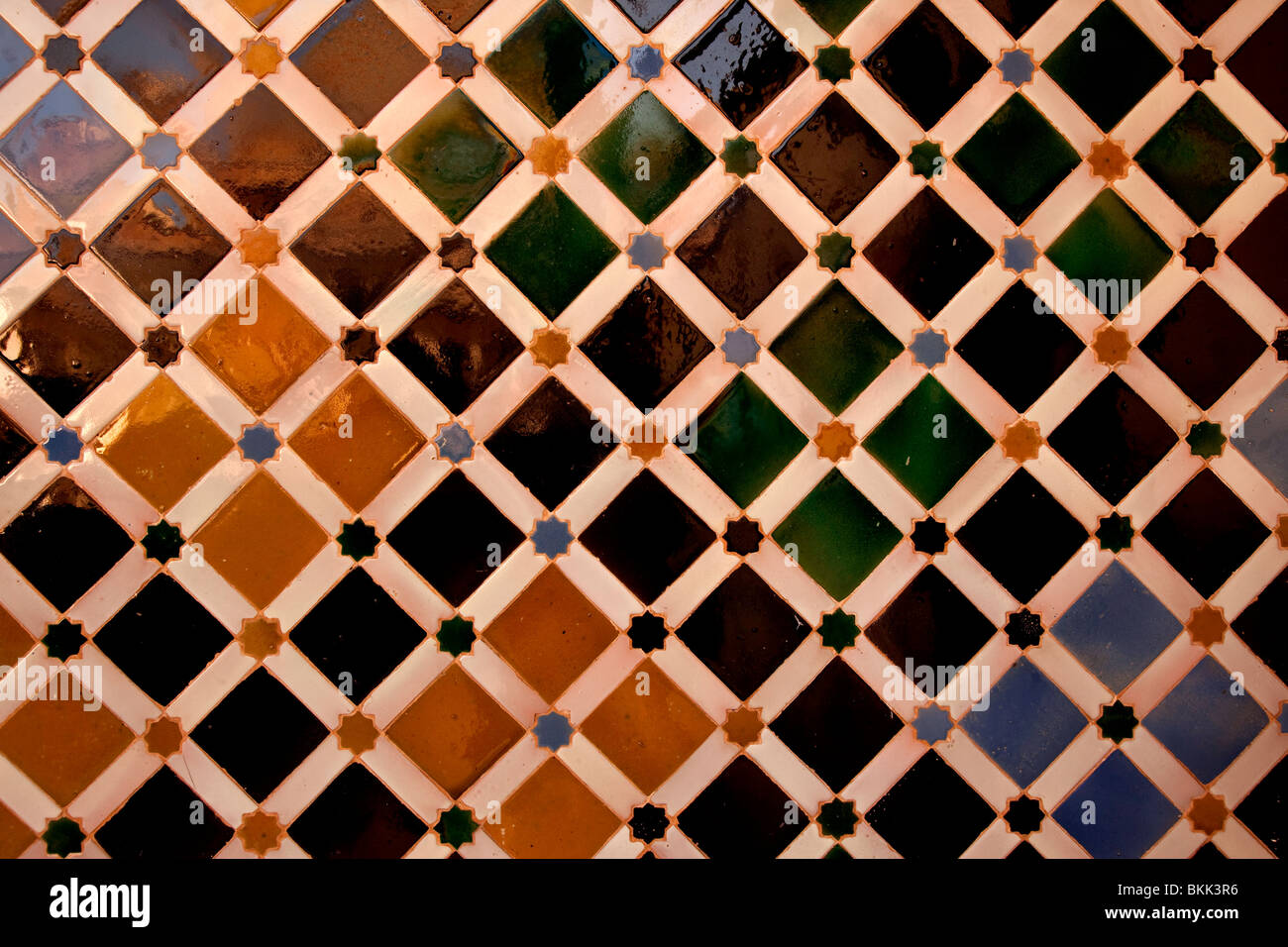 Piastrelle a muro all'Alhambra Palace, Spagna Foto Stock