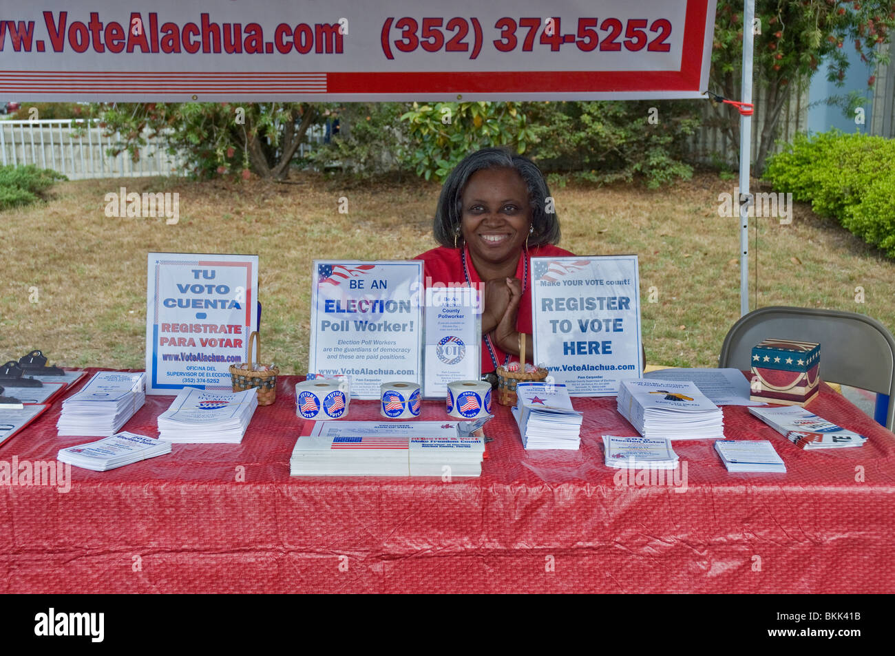 Giorni di Pioneer High Springs Florida la registrazione degli elettori booth Foto Stock