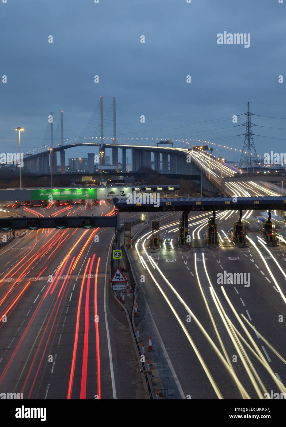 Dartford Bridge all'alba Foto Stock