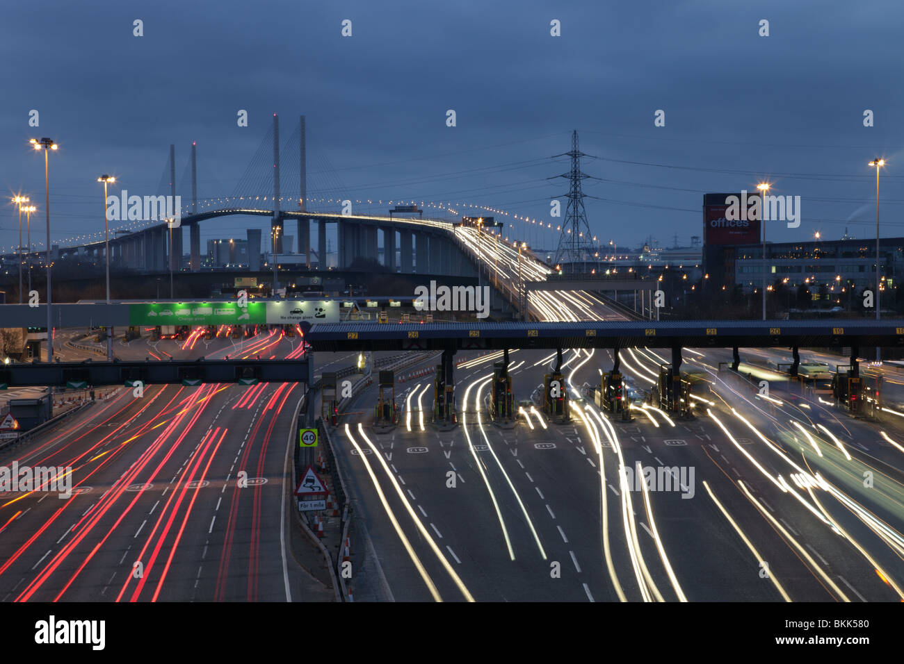 Dartford Bridge all'alba Foto Stock