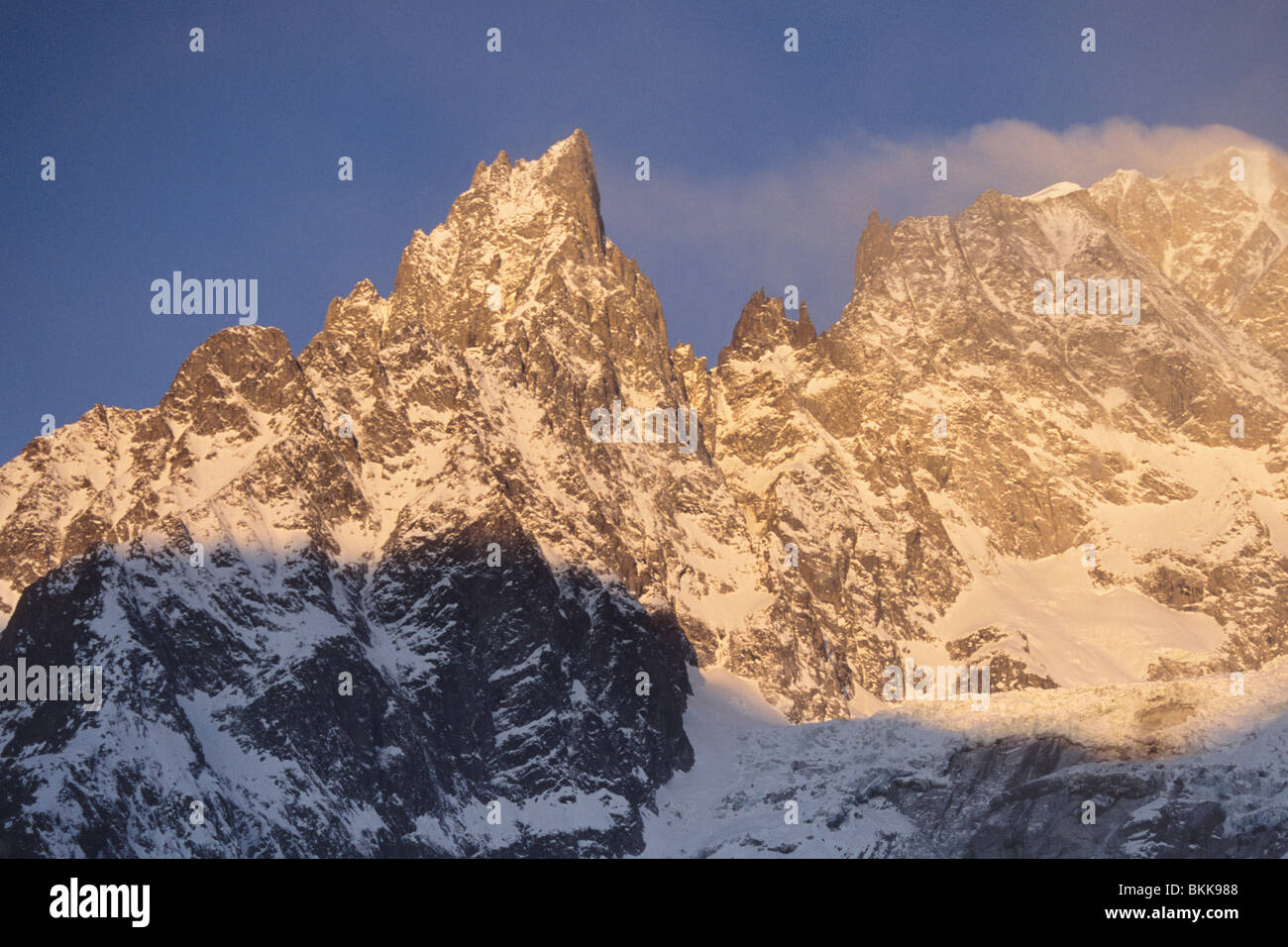 Monte Bianco (Mont blanc), Aiguille Noire, Courmayeur, alpi, valle d'Aosta, Italia Foto Stock