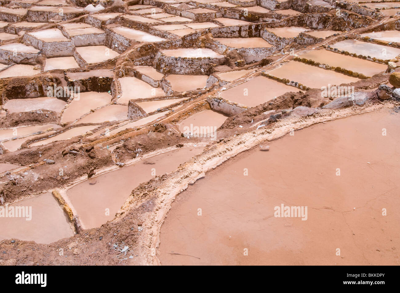 Il Salineras de Maras Inca saline, Perù Foto Stock